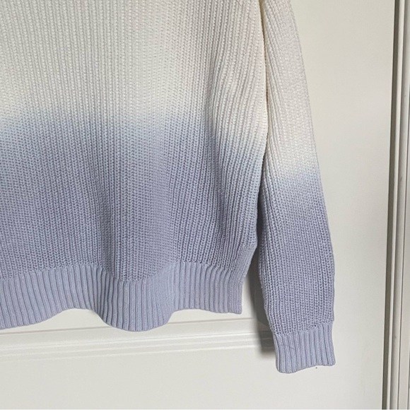 Ann Taylor dip dye ombré crewneck Sweater white blue 35811 - Picture 8 of 14